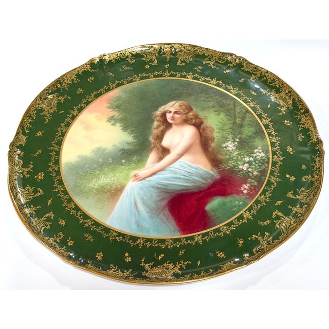 Traditional 17.5" Theodore Haviland Limoges Vienna Style Portrait Charger, Solitude, c. 1900 For Sale - Image 3 of 15