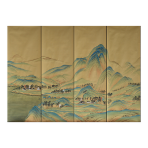 Hand-Painted Chinese Landscape Wallpaper | Chinoiserie Mural | Custom Luxury Wall Mural for Living Room