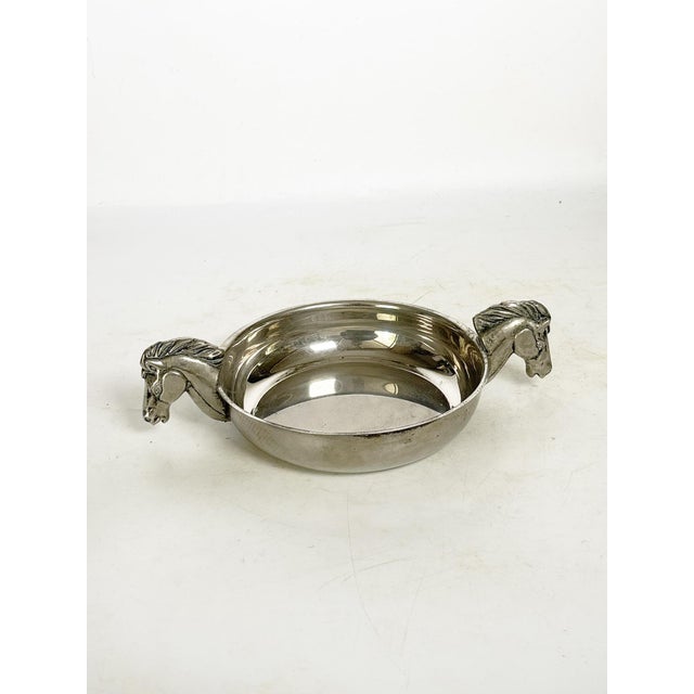 Metal Silver-Plated Vide-Poche with Horse Head Handles, France, 1970s For Sale - Image 7 of 8