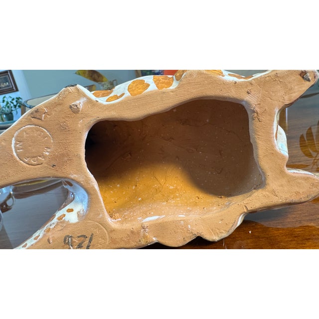 Hollywood Regency Glazed Terracotta Sculpture of a sSeated Giiraffe. Made in Italy Stamped Pristine For Sale In San Diego - Image 6 of 9