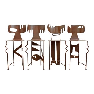 Postmodern Sculptural Bar Stools- Gregory Hawthorne For Sale