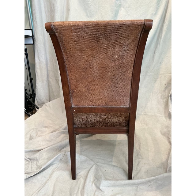 Late 20th Century Regency Style Carved Lion Head Armchair With Cane Back & Leopard Upholstery For Sale - Image 13 of 18