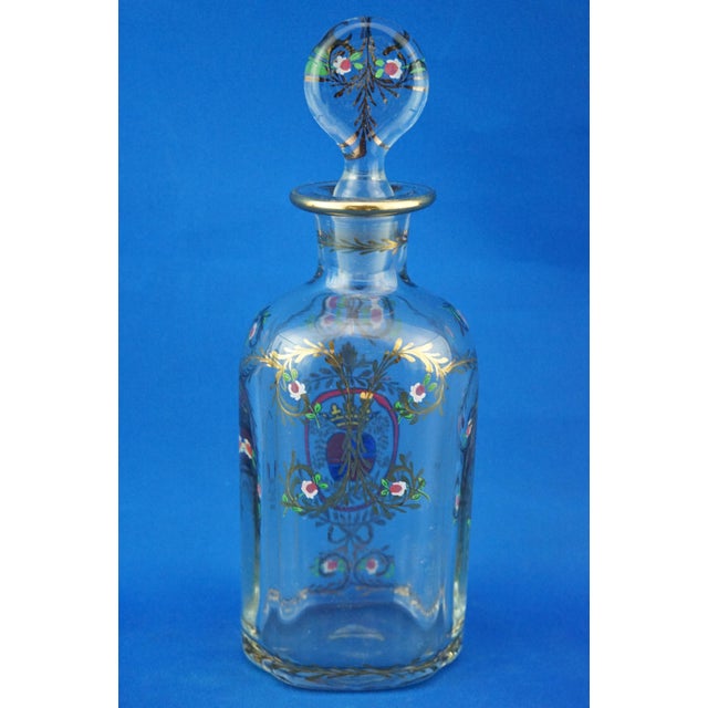 Antique Crystal Decanter Bottle with Gold Decorations by Ludwig Moser, 1890s For Sale - Image 4 of 18