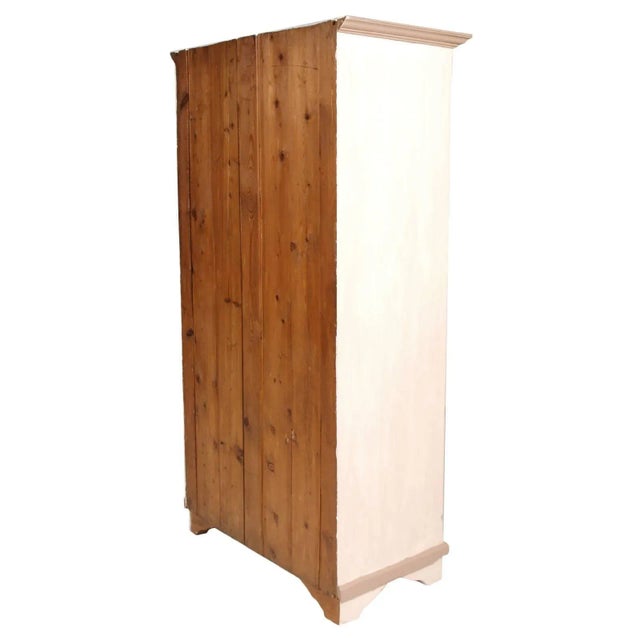 1890s antique painted Provencal library cabinet, cupboard, wardrobe in solid wood, restored and wax polished. The lacquer...