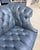 Vintage Blue Leather Camelback Chesterfield Sofa For Sale - Image 9 of 18