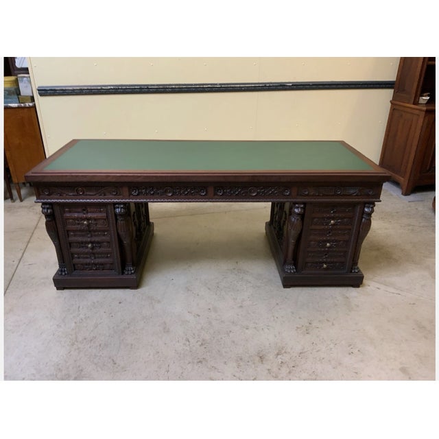 Antique Neo-Renaissance Desk, 1880 For Sale - Image 4 of 16