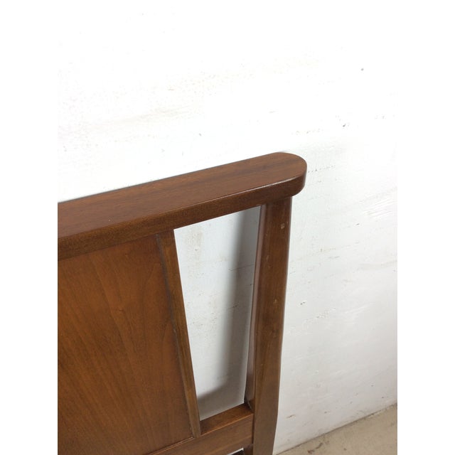 Mid-Century Modern Mid Century Modern Full Size Walnut Headboard With Turned Wood Frame For Sale - Image 3 of 17
