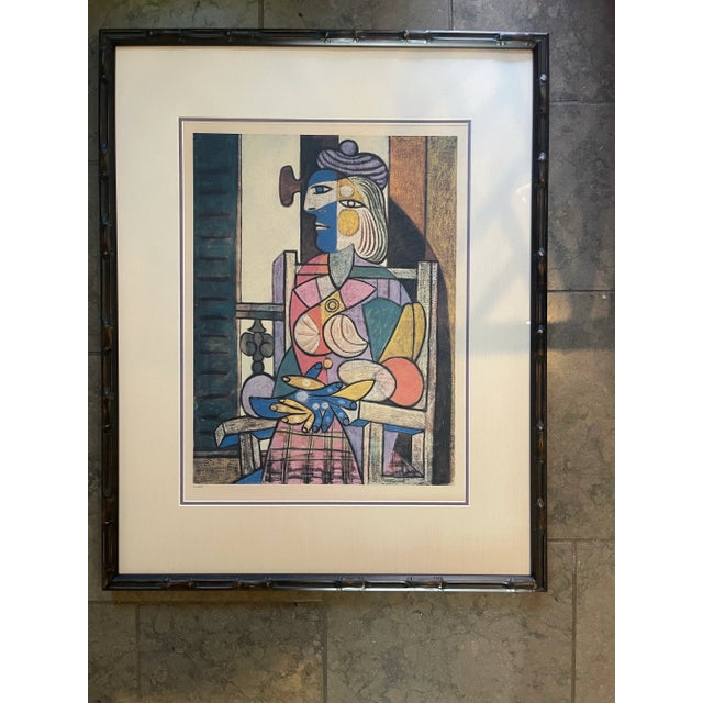 1980s Picassos “Femme Assise Devant Sa Fenetre “ Limited Edition Lithograph For Sale - Image 5 of 5