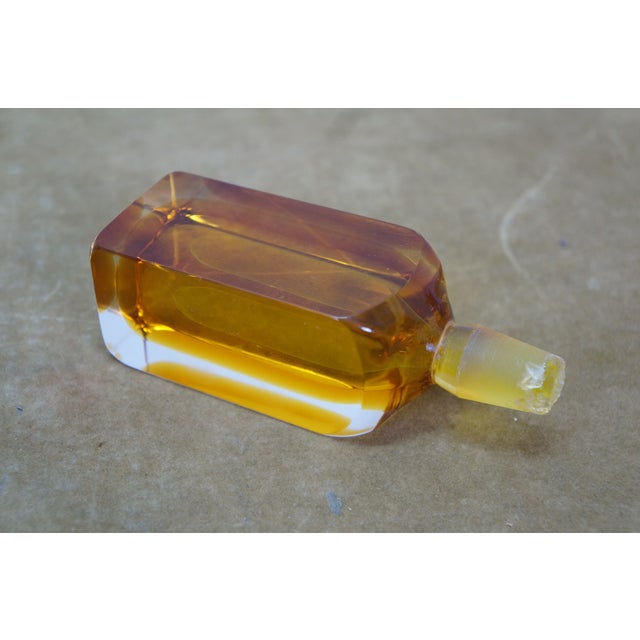 Mid 20th Century Mid Century Modern Italian Murano Yellow Sommerso Glass Decanter Bottle Stopper For Sale - Image 10 of 18
