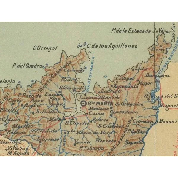 A Cartographic View of Galicias Maritime Province, 1901 For Sale - Image 3 of 8