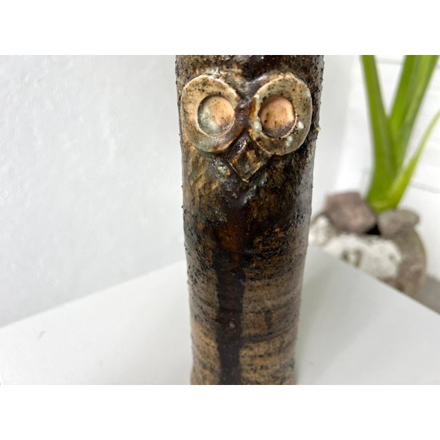 Sandstone Owl Sculpture by Claire Berger, La Borne, Late 20th Century For Sale - Image 6 of 11