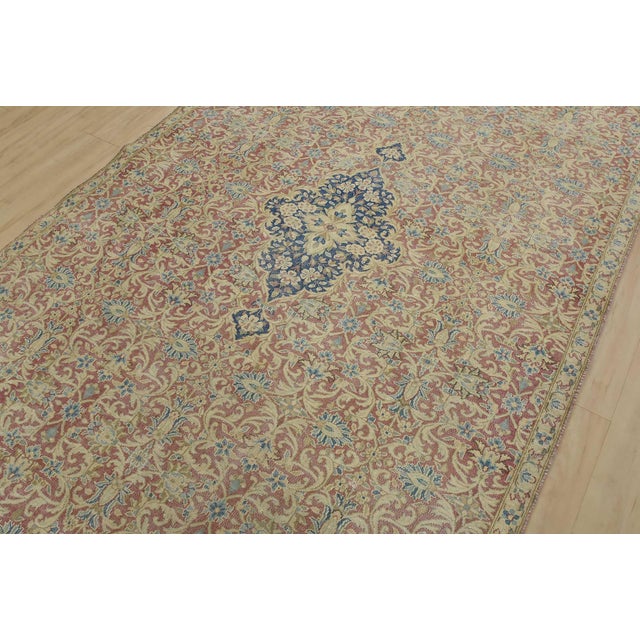 Farmhouse Kerman Rug 5’6” X 8’6” Red Wool Vintage Distressed Hand-Knotted Carpet For Sale - Image 3 of 14