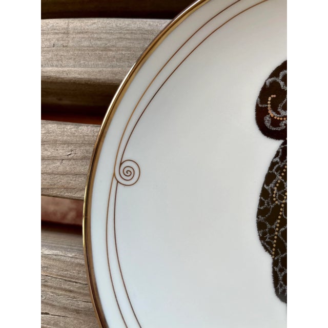 Art Deco Franklin Mint the House of Erte Collectors Porcelain Plate "The Beauty and the Beast". Circa 1990s For Sale - Image 3 of 7