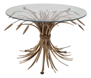 Hollywood Regency Gilded Sheaf of Wheat Coffee Table in the style of Coco Chanel, 1970s
