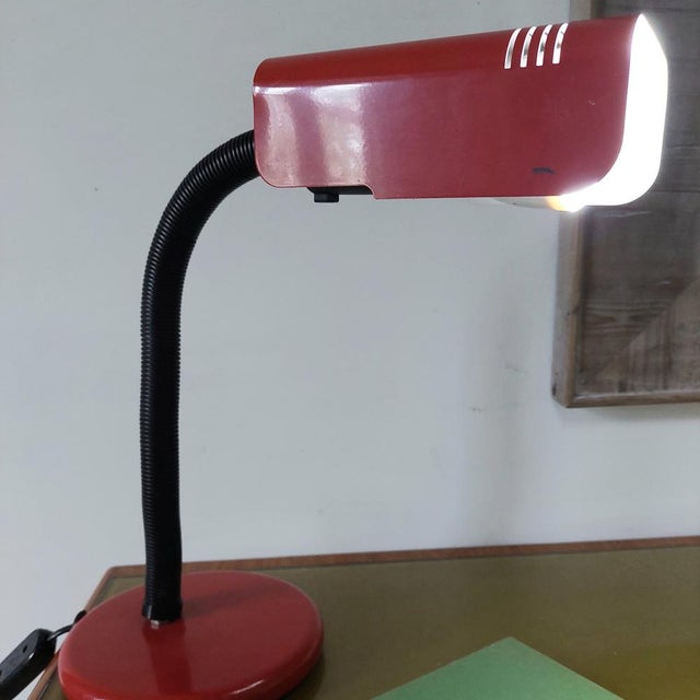 Red Desk Lamp by Targetti Italia, 1970s For Sale - Image 4 of 10