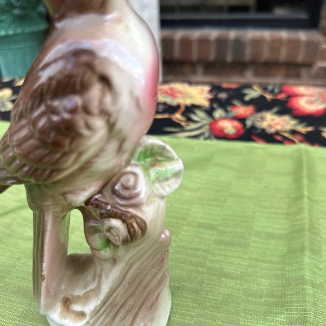 Boho Chic Vintage Brown, Ceramic Bird Figurine For Sale - Image 3 of 8