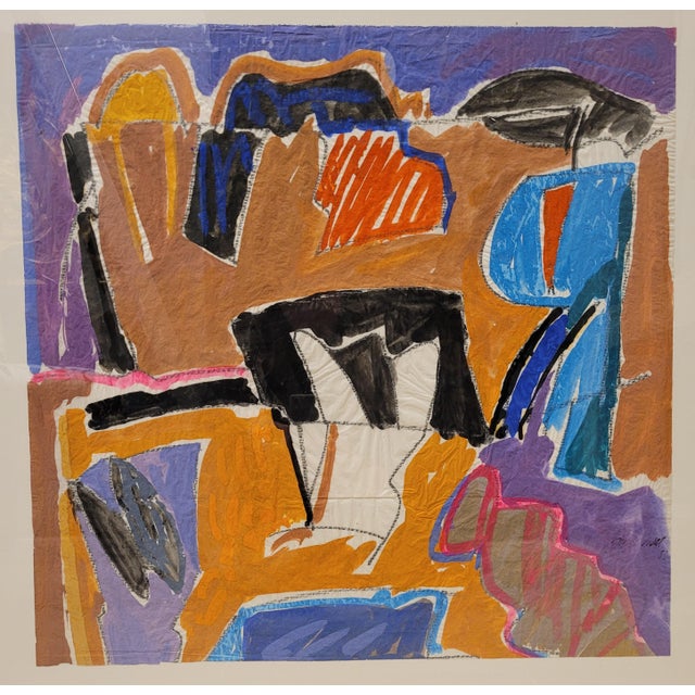 Jorge Vidal, Grupo Simanca Composition, 20th Century, Mixed Media, Framed For Sale - Image 3 of 15