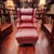 Classic Leather Wingback Chair and Ottoman Set For Sale In Raleigh - Image 6 of 7