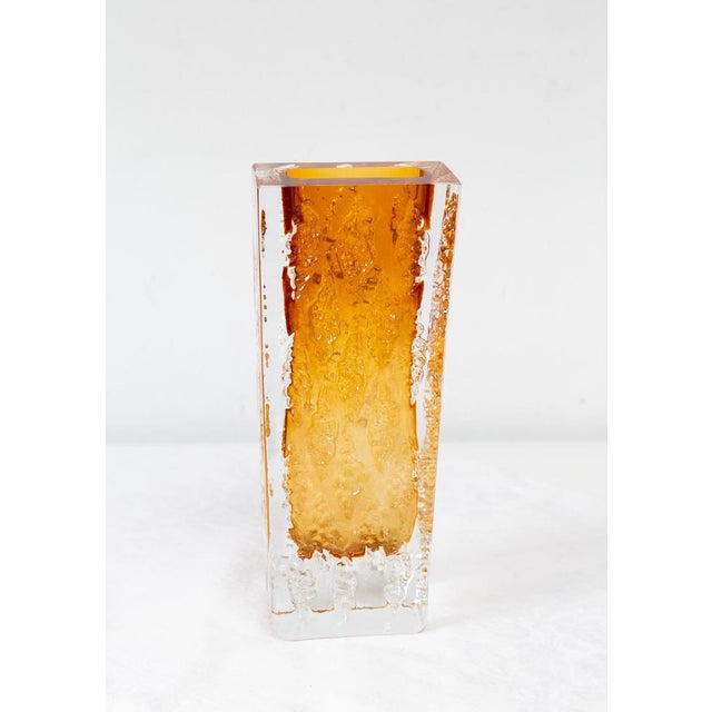 Pressed Glass Block Vase by Kurt Wokan for Ingrid Glasshütte, 1970s For Sale - Image 7 of 7