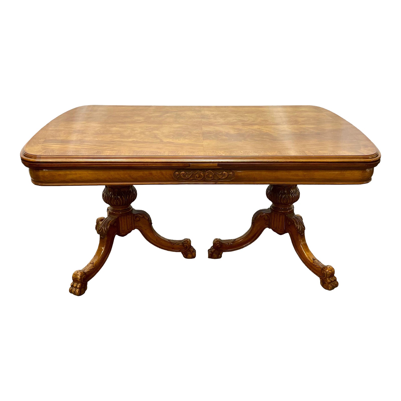 Vintage Louis XV French Provincial Style Walnut & Pecan Burl Wood ...