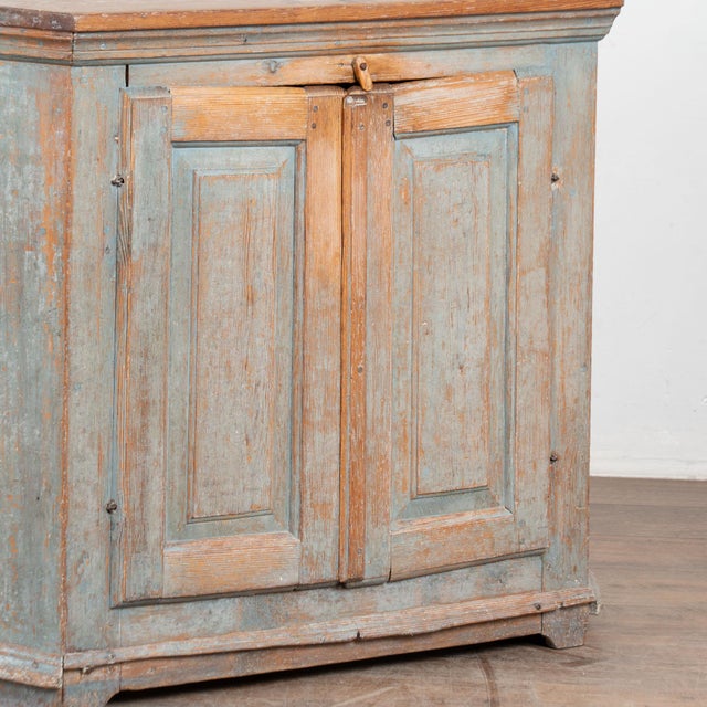 19th Century Swedish Original Blue Painted Pine Sideboard Cabinet For Sale - Image 13 of 16