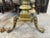 Metal Antique Chippendale Style Gilt Bronze Andirons—A Pair For Sale - Image 7 of 9
