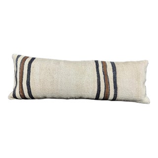 Turkish Hemp Pillow Cushion Natural Beige Black Cushion Cover 14x40 For Sale