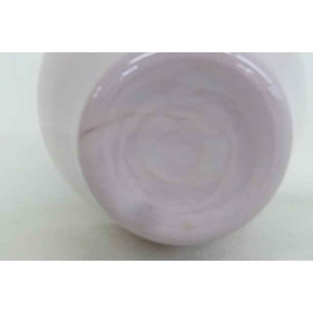Lavender Lavender Art Glass Vase Tapered Bulbous Shape With Ruffled Pie Crust Rim 4882b For Sale - Image 8 of 8