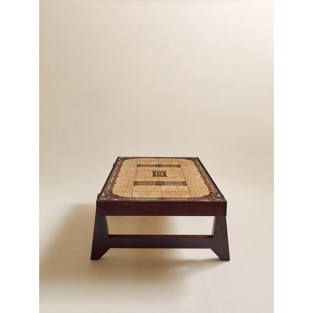 Mid-Century Modern The Vintage 1970s Rosewood and Tile Coffee Table For Sale - Image 3 of 10
