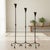 Hand Forged Iron Candelabra Set of 3 (100-120cm) Antique Copper Finish Hammered Stem with Calla Lily Cups For Sale - Image 4 of 10