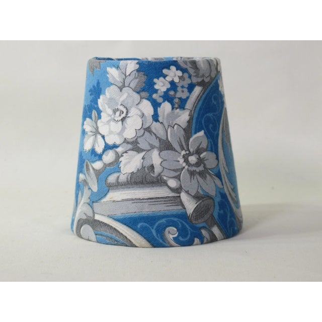 Mary Jane McCarty Designs Antique Bue Floral Fabric Chandelier Shade For Sale - Image 4 of 8