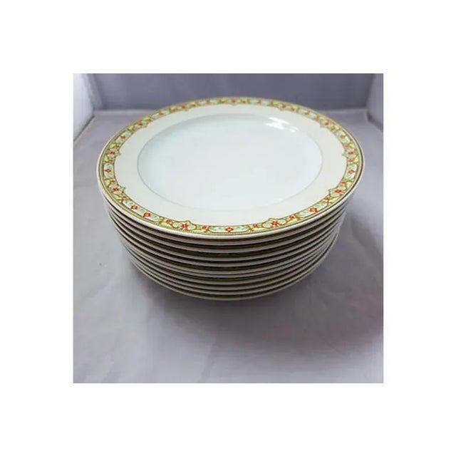 1950s Vintage Vignaud Limoges Made in France Set of 10 Salad Plates For Sale - Image 5 of 5