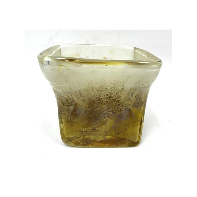 Contemporary Organic Mid Century Slag Glass Vessel For Sale - Image 3 of 11