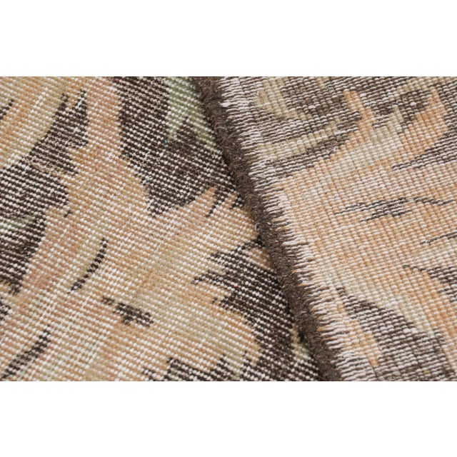 Textile Vintage Turkish Distressed Rug in Brown With Floral Patterns, From Rug & Kilim For Sale - Image 7 of 7