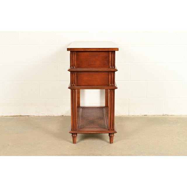 Drexel Heritage French Regency Louis XVI Carved Mahogany and Cane Console Table or Server For Sale - Image 11 of 14