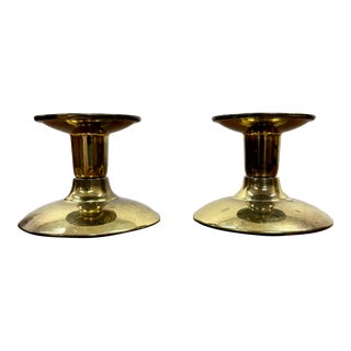 Vintage Brass Candlestick Holders - Pair For Sale