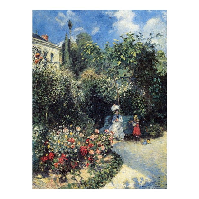 Vintage French Impressionist Art Print – Summer Garden by Camille Pissarro, 12" X 16" For Sale