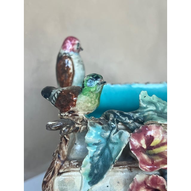 19th Century Barbotine Majolica Jardinière For Sale - Image 10 of 13