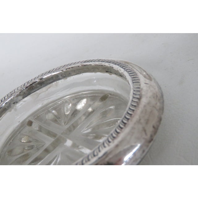 Fb Rogers Silverplated Crystal Cut Glass Coasters Set of Three 4598b For Sale - Image 9 of 9