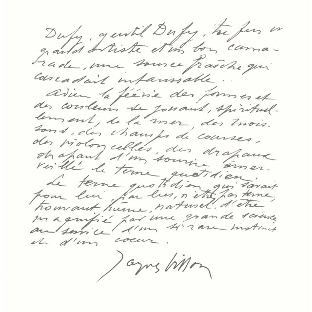 1960s 1965 Lithograph "Hommage À Dufy" by Jacques Villon For Sale - Image 5 of 7