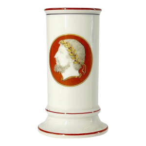 Antique 19th Century Old Paris Porcelain Cylinder Mantel Vase