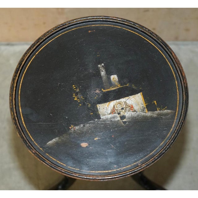 Antique Victorian Chinese Chinoiserie Lacquered Table, 1880 For Sale - Image 13 of 17