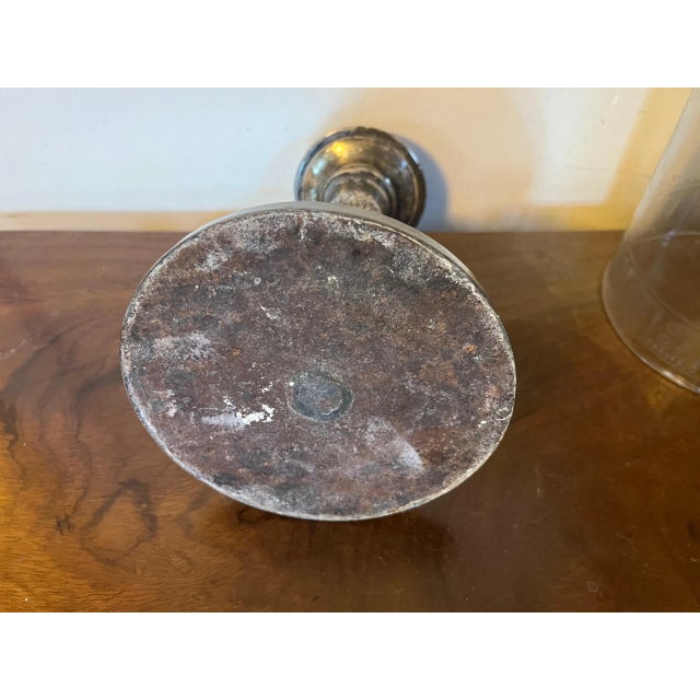 Silver Antique Early 19th Century English George III Old Sheffield Plate Silver on Copper Photophore or Candlestick Lamp For Sale - Image 8 of 13