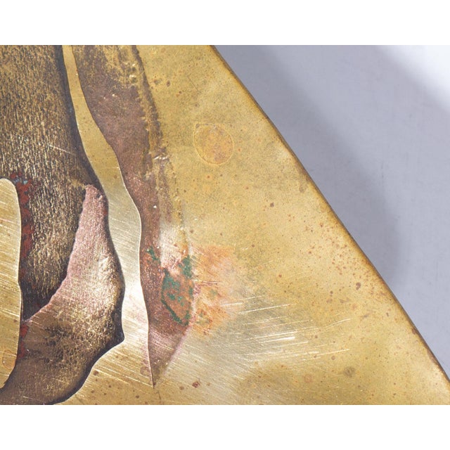 Metal Biomorphic Brass Tray by Ed Wiener For Sale - Image 7 of 9