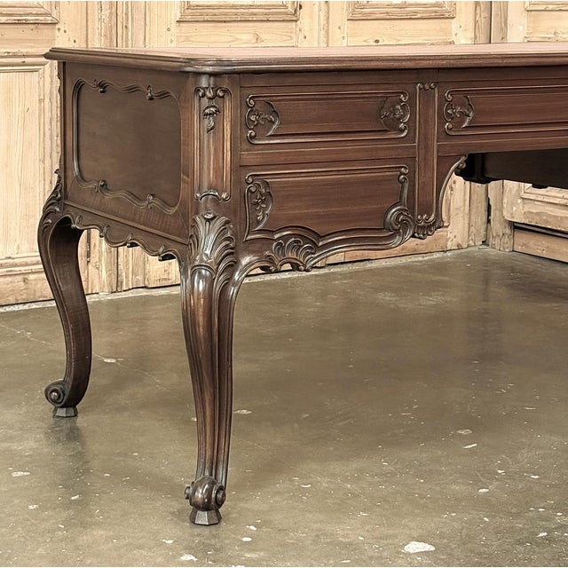 Antique French Louis XV Walnut Double-Faced Desk For Sale - Image 14 of 15