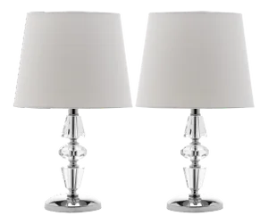 16 Inch H Tiered Crystal Table Lamp in Clear - a Pair