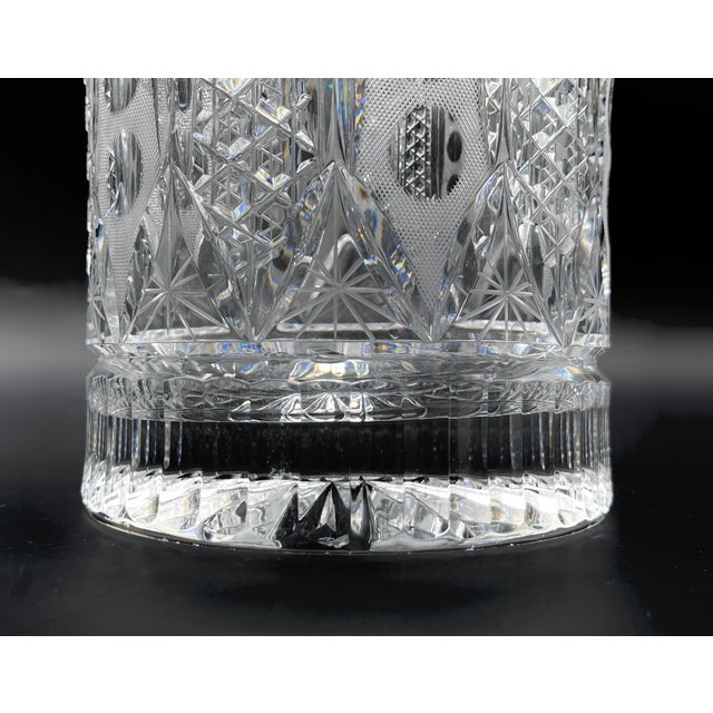 Parisian Crystal Vase with Hand-Cut Star Base, 1950s For Sale - Image 6 of 16