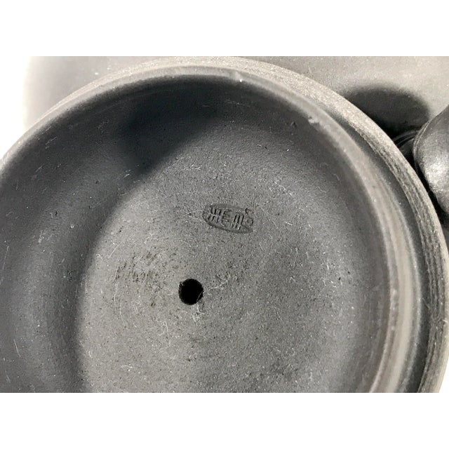 Sculpture Materials YiXing Zisha Bamboo and Lotus Detail Teapot With Pine Needles, Artist Signed and Chopped / Stamped For Sale - Image 7 of 8