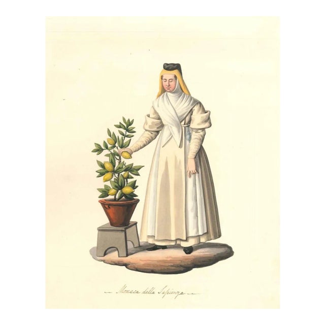 Monaca della Sapienza - Watercolor by M. De Vito - 1820 ca. 1820 c.a. For Sale