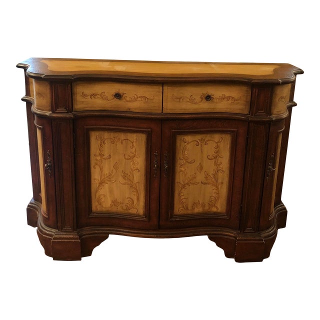 French Style Gold Painted Serpentine Demi Cabinet For Sale